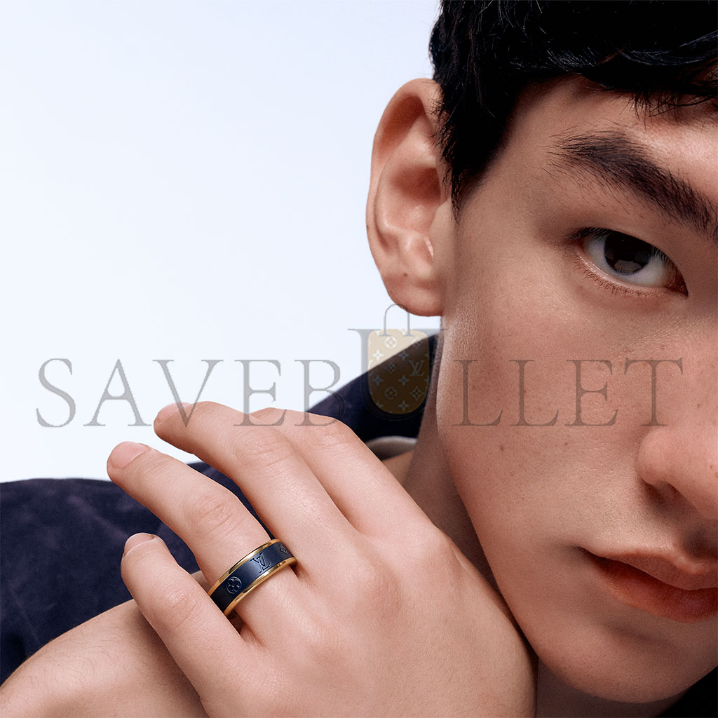 l**is V*t*n les gastons V*t*n small ring, yellow gold and titanium q0h44q